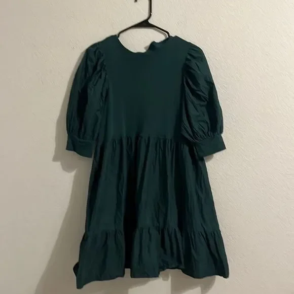 zara green babydoll dress Girls: Come For It Olive Green Toile Babydoll Dress – Shop the Mint main image 0